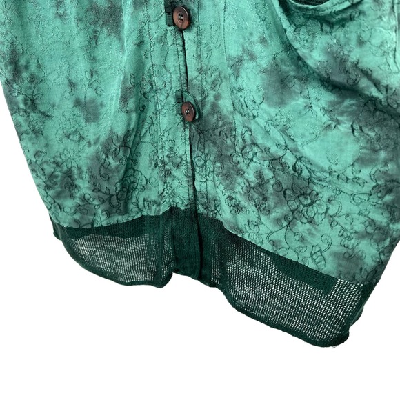 Sterling Styles Vintage 80s 90s Deep Green Wearable Art Vest Blouse Shirt Top - Picture 6 of 7